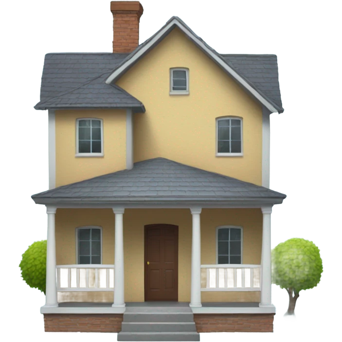 house with roof separated from rest of building and levitating on air emoji
