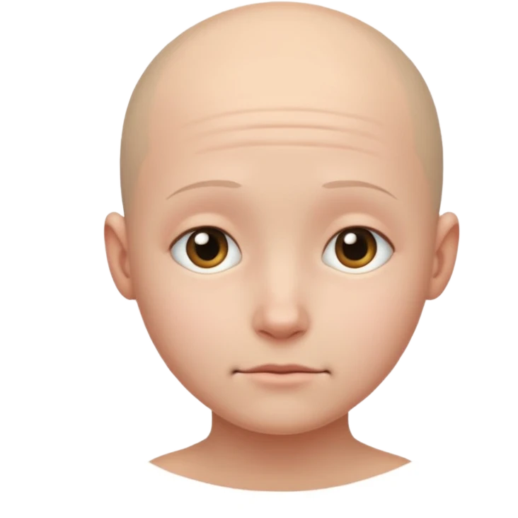 shy no hair circle face  emoji