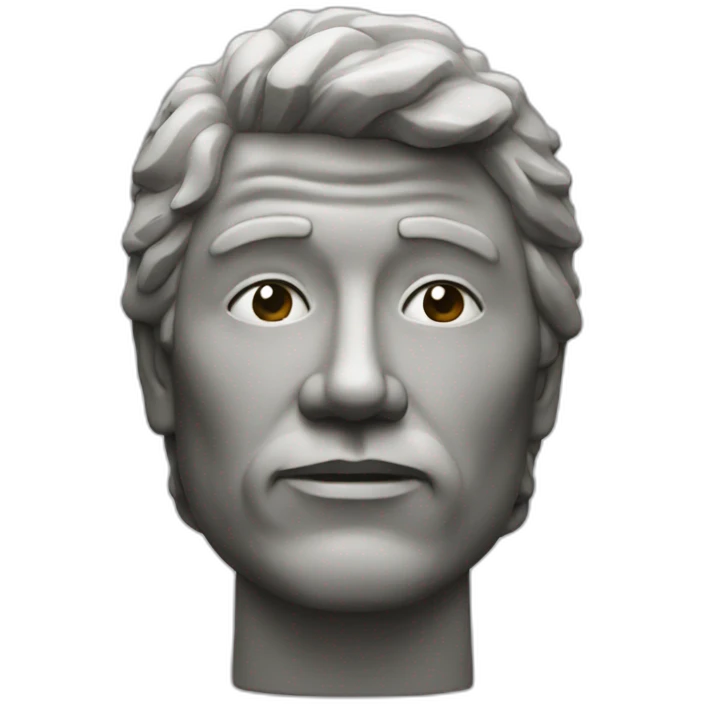 Man head rock statue emoji