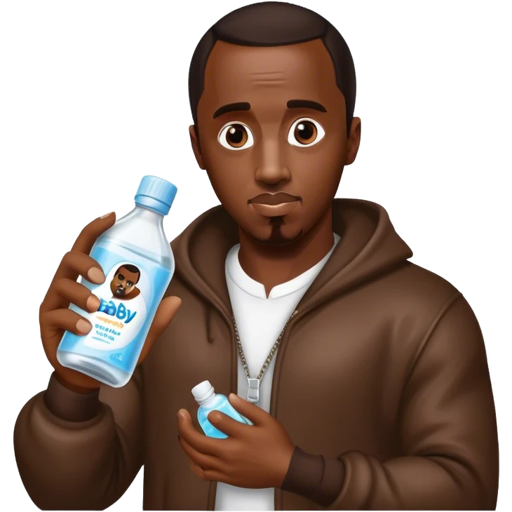 p diddy holding a bottle of baby oil  emoji