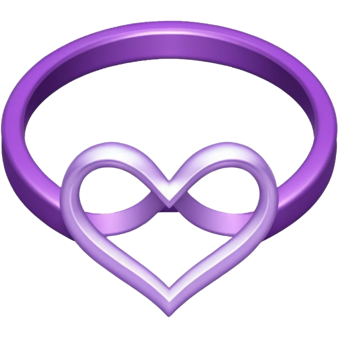 anel de casamento branco e roxo emoji