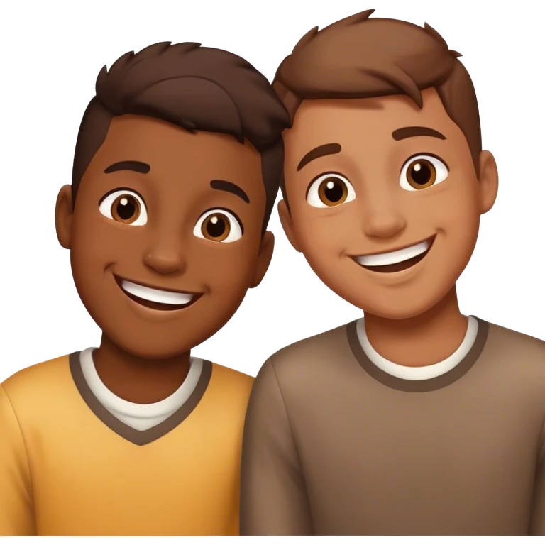 joyful boys sharing smiles emoji