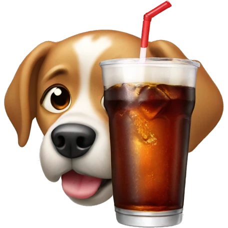 Dog drink cola emoji