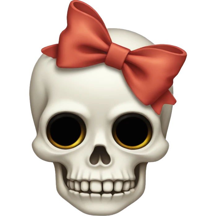 Skeleton wearing a bow emoji