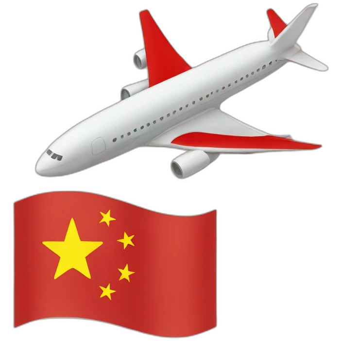 china flag and a plane emoji