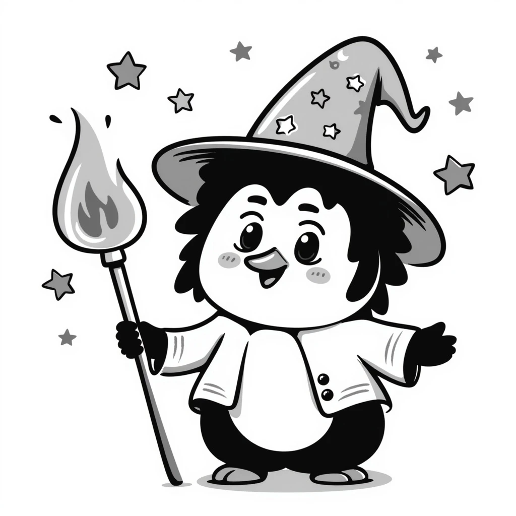 Penguin Wizard emoji