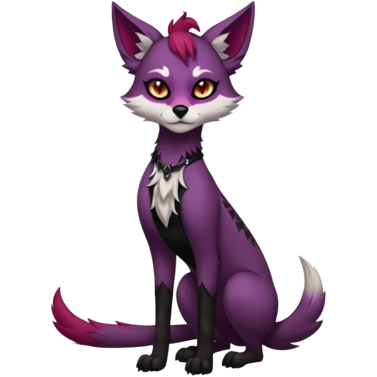 Multicolored gloomy dark edgy gothic spooky warm badass realistic floral exotic Falvie-Fionbri-fursona, full body emoji
