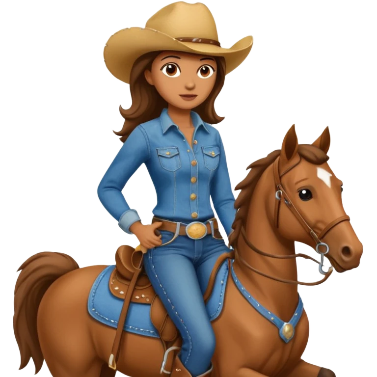 covboy on the horse woman  emoji