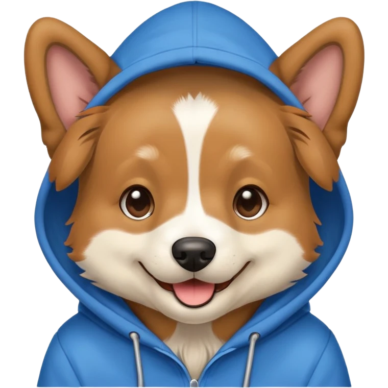 Dog wearing hoodie emoji