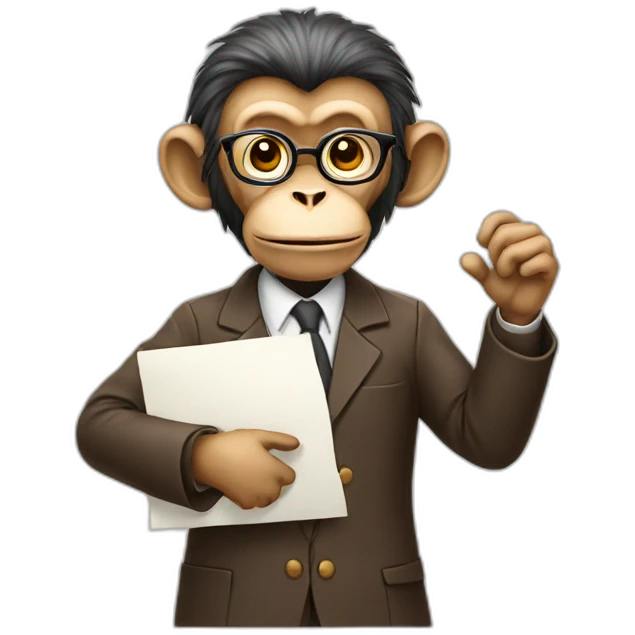 monkey professor holding a chart emoji