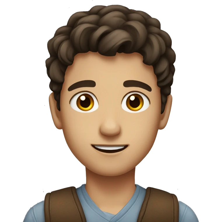 Brunette boy with brown eyes  emoji