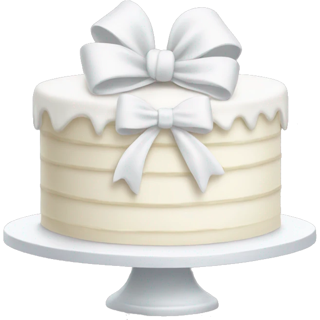 White cake with white bow emoji
