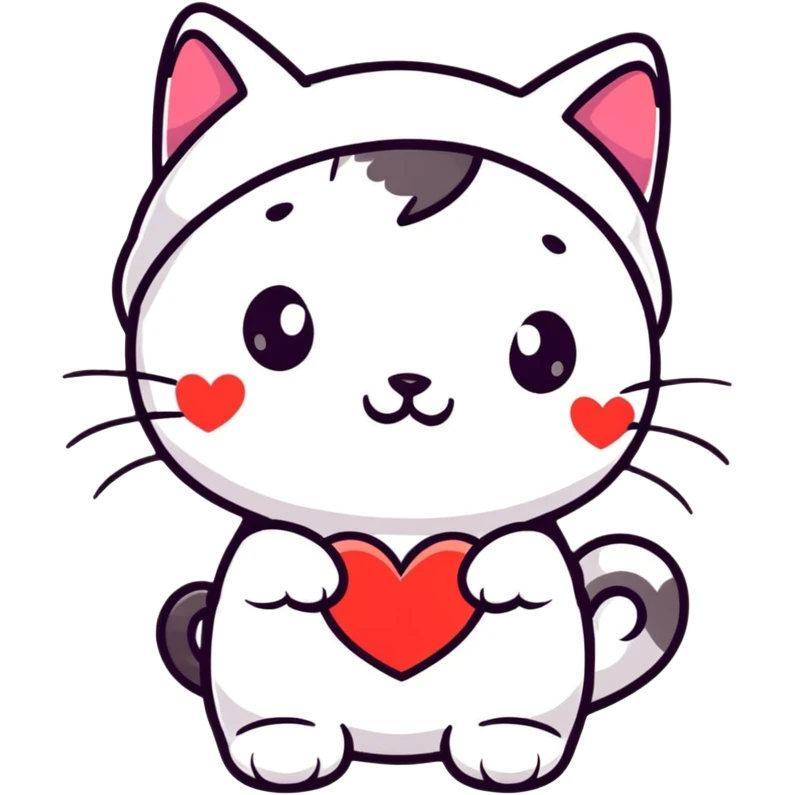 cat with a heart hat  emoji