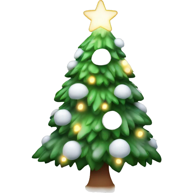 Kerstboom met sneeuw en lichtjes emoji