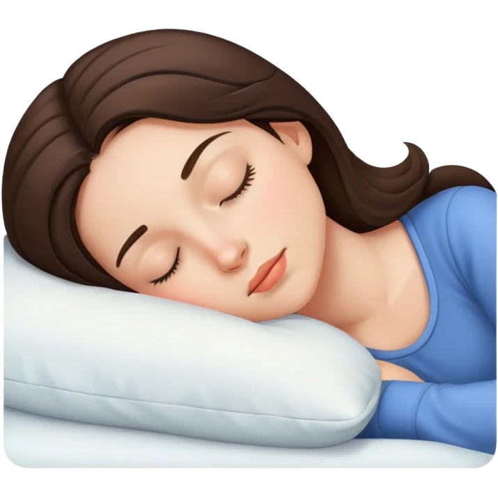 Brunette girl sleeping no background emoji
