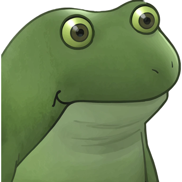 Make the intersecting pathways more complex, with additional twists, turns, and overlapping segments, in bufo frog meme style, no background. emoji