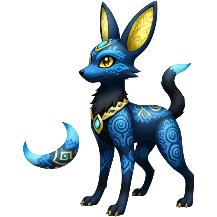 Exotic Gothic Cool Lucario-Umbreon-Fusion-Hybrid-Creature, 4 legs emoji