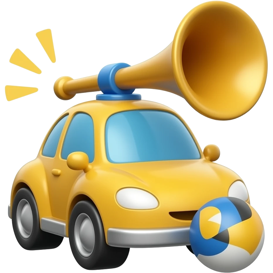 klaxon jouet pour enfant avec boule ou la bouche emoji