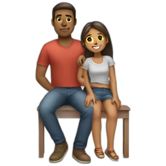 Girl sitting on a man emoji