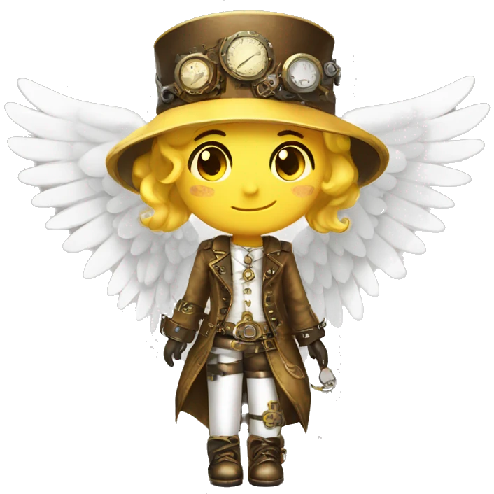 Yellow and white steampunk angel emoji
