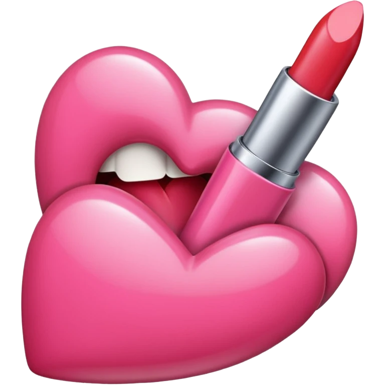 lipstick pink + heart emoji