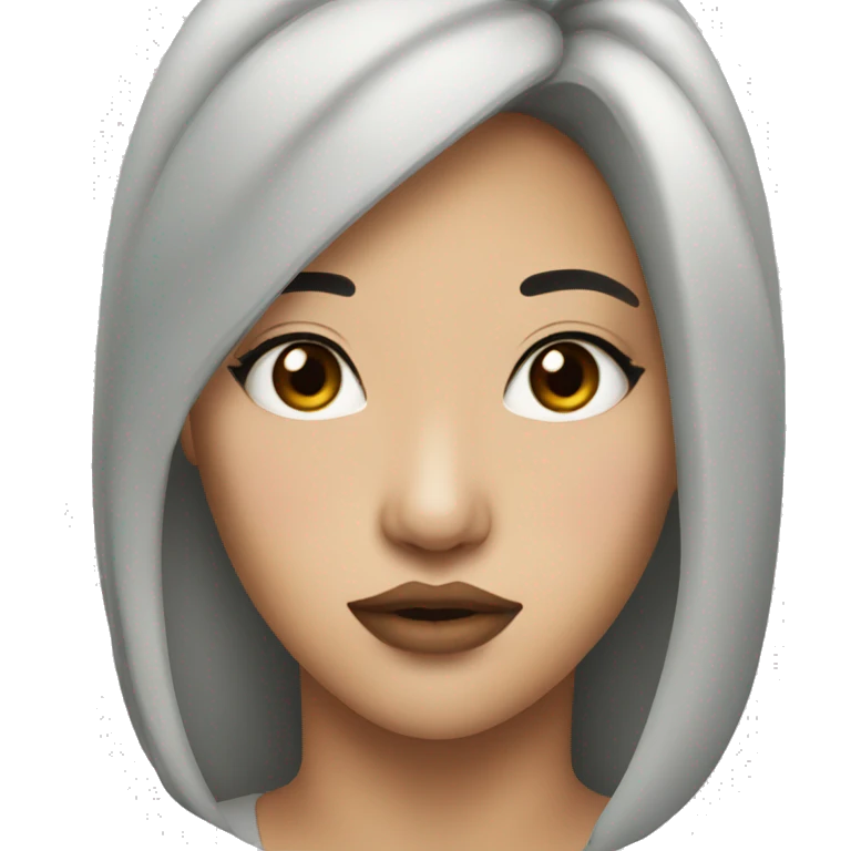 Asian pretty girl pursed lips slay emoji