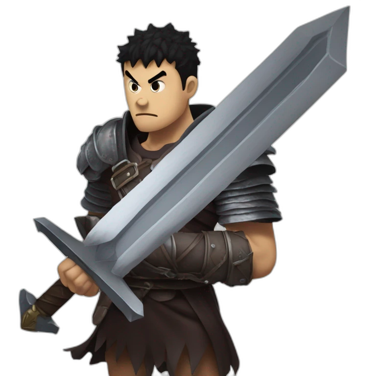 angry berserk guts carrying a huge sword on his shoulder emoji