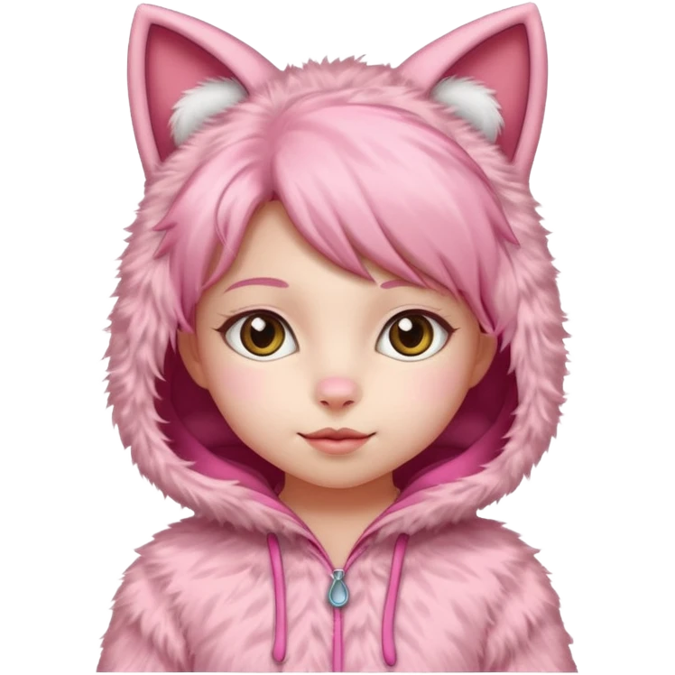 girl kid in pink cat costume emoji