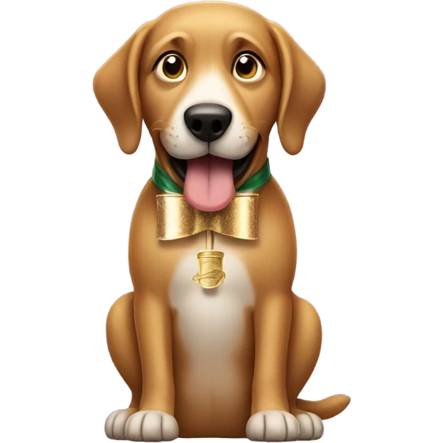 Dog with champagne bottle emoji