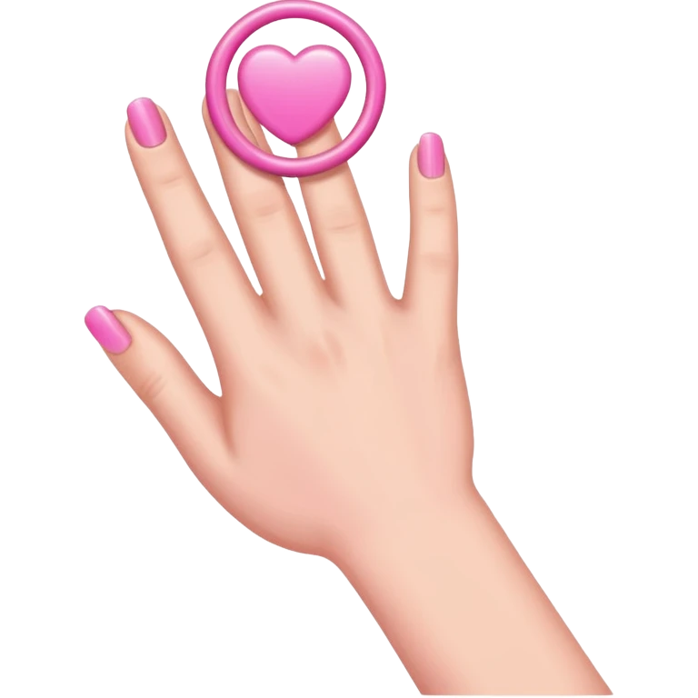 hand with pink ring emoji