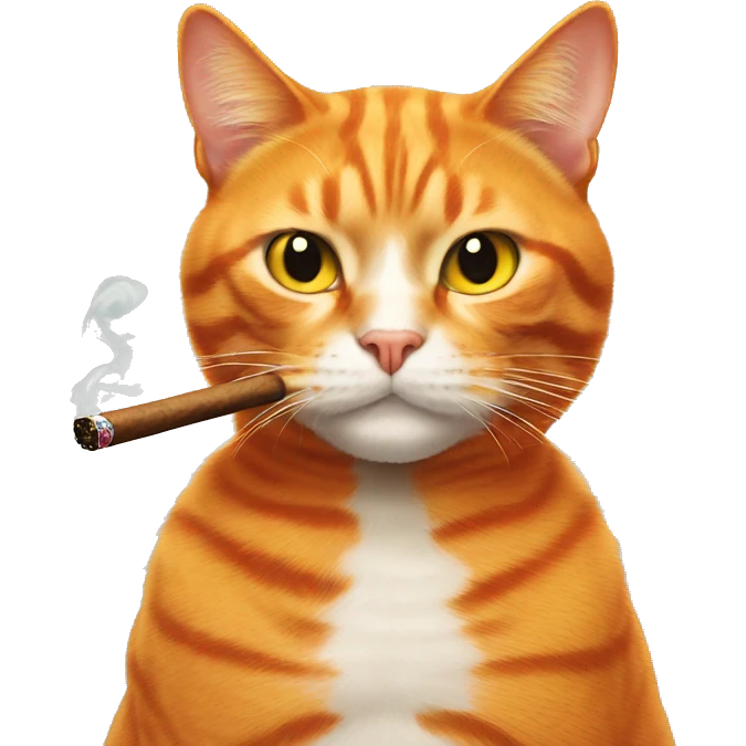 Orange cat smoking cigar emoji