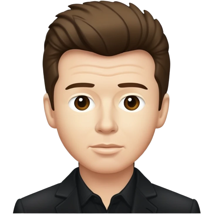 Drawing of Rick Astley with just  emoji