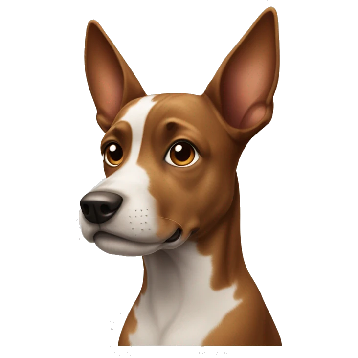 Dog with one brown spot and pointy ears emoji