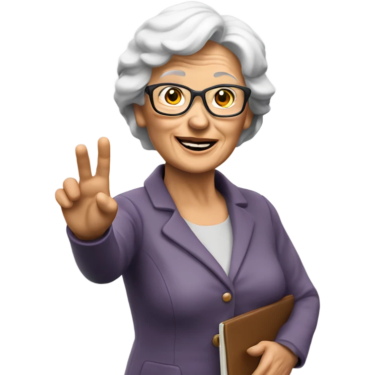3d hyper realistic senior woman waving  emoji