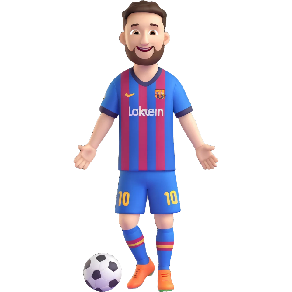smiling Lionel Messi emoji