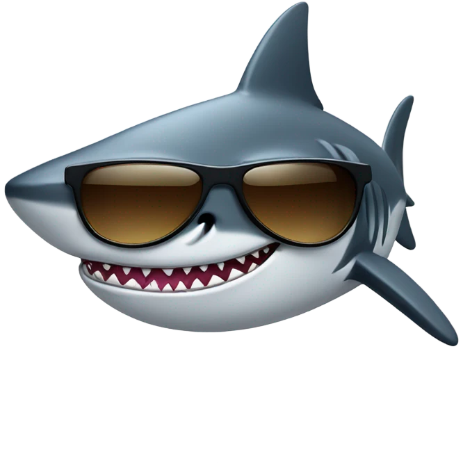 Cool shark emoji