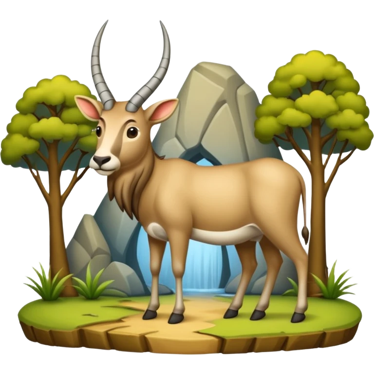 Slede getrokken door een eland in een noors dennenbos emoji