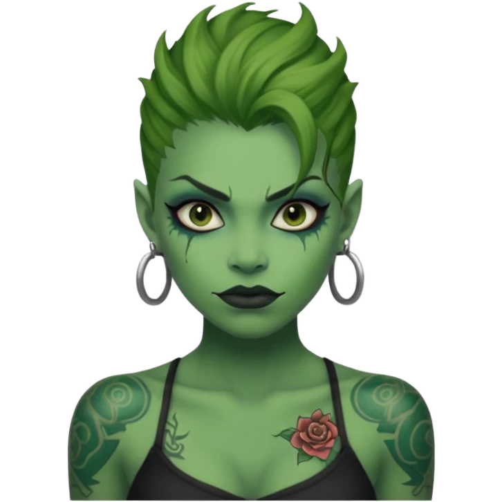 monster woman with tattoos emoji