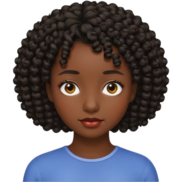 25 yaş genç kız siyah küt kıvırcık saçlı emoji