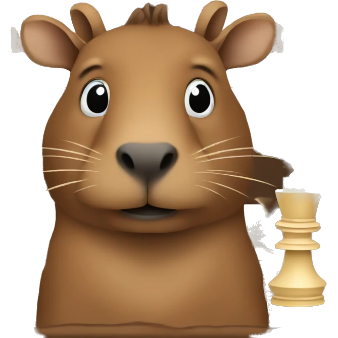 Capibara with chess playing chess emoji
