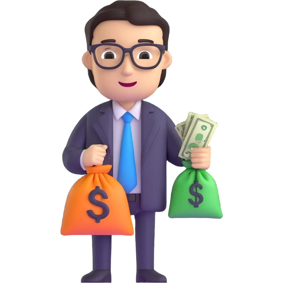 accountant with money bags emoji