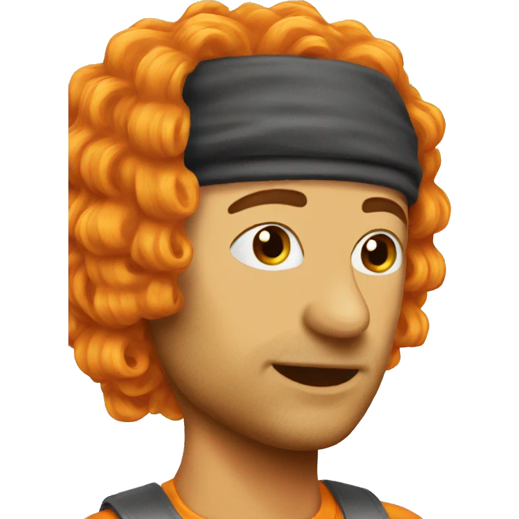 orange wig  emoji