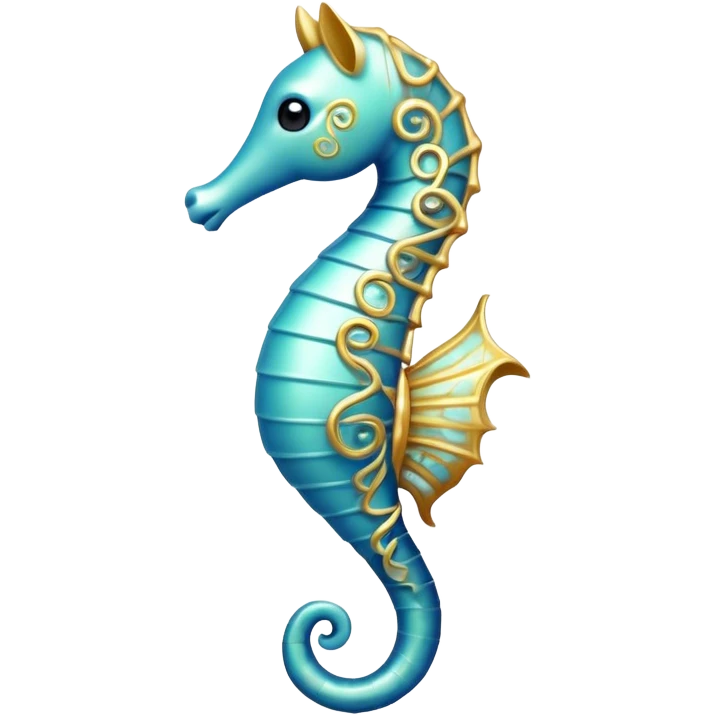 Cinematic Noble Sea Horse Portrait Emoji, Poised and elegant, with a delicate, upright body adorned with intricate, flowing patterns and a gracefully curled tail, with keen, expressive eyes, Simplified yet sharp and sophisticated features, highly detailed, glowing with a soft, aquatic luminescence, high shine, intelligent and refined, stylized with an air of ethereal marine grace, focused and poised, soft glowing outline, capturing the essence of a watchful and confident sea guardian that appears ready to drift out of the screen with effortless authority! emoji