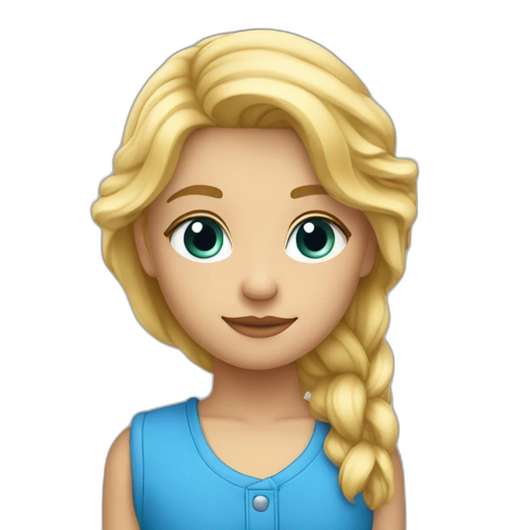 Jeune blond yeux bleus qui lève le bras droit emoji
