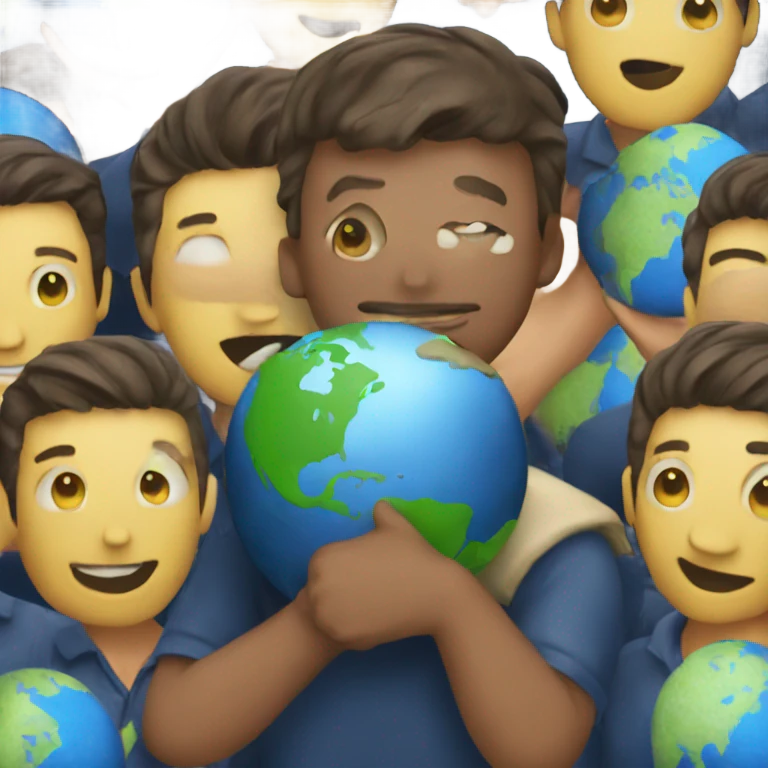 a guy hugging earth emoji