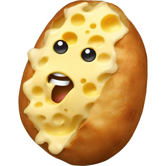 Jacket potato with cheese emoji