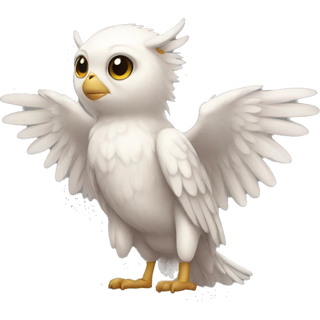 shy cute winged animal hybrid full body emoji