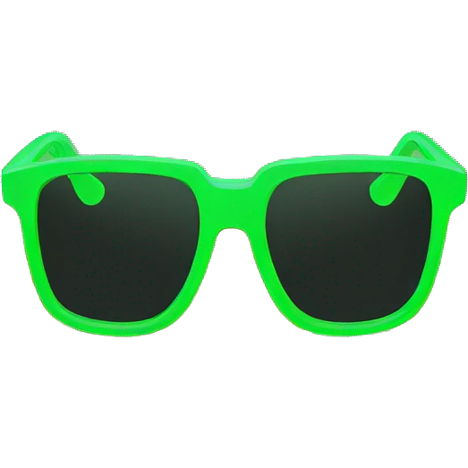 Green Neon-colored sunglasses with angular frames emoji