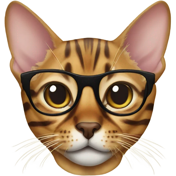 Bengal cat with glasses emoji