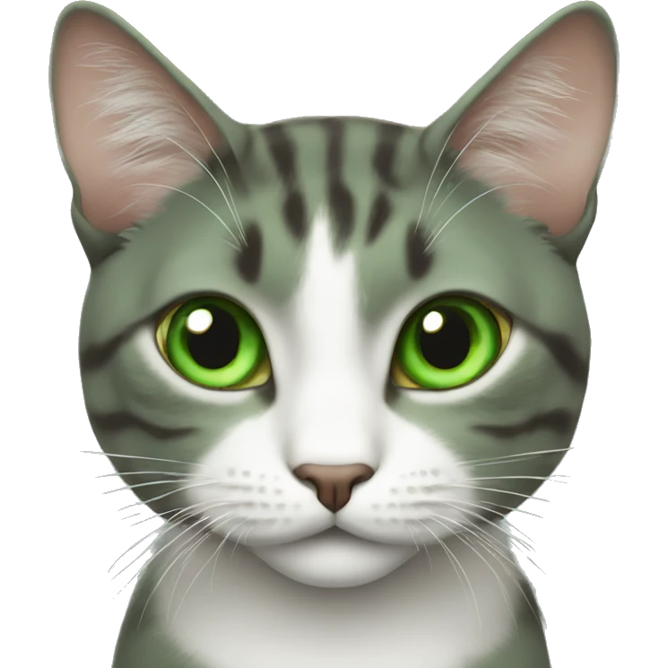 realistic green eyed cat emoji